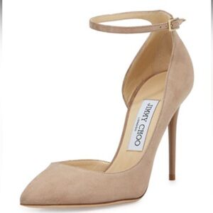 Jimmy Choo Lucy 100 in Nude Suede